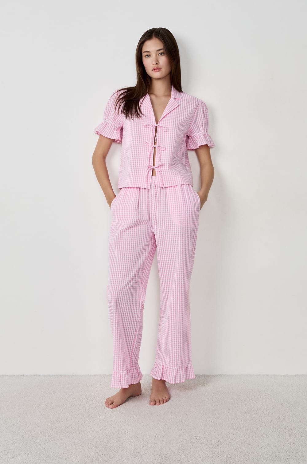 Pantalon de pyjama en coton;${refinementColor}