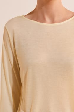 T-shirt col bateau manches longues;${refinementColor}
