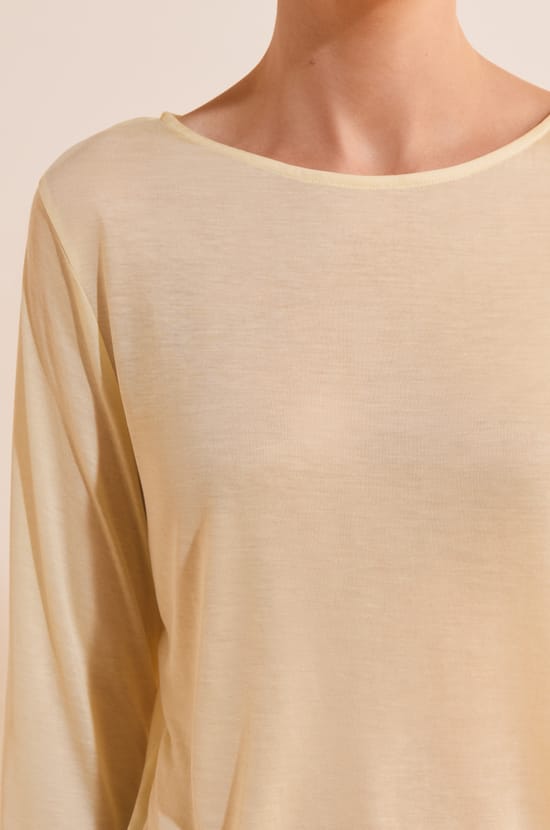 T-shirt col bateau manches longues;${refinementColor}