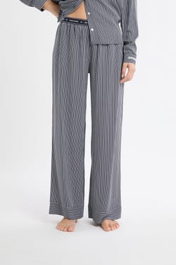 Striped Pyjama Trousers with Elasticated Waist;${refinementColor}