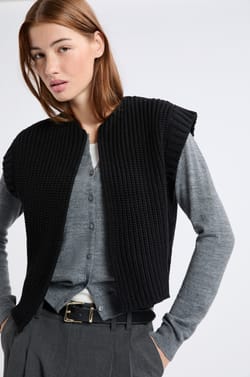 Gilet sans manches grosse maille;${refinementColor}