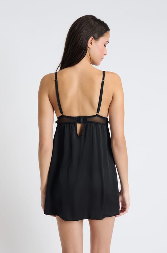 Nuisette courte détails fleurs;${refinementColor}