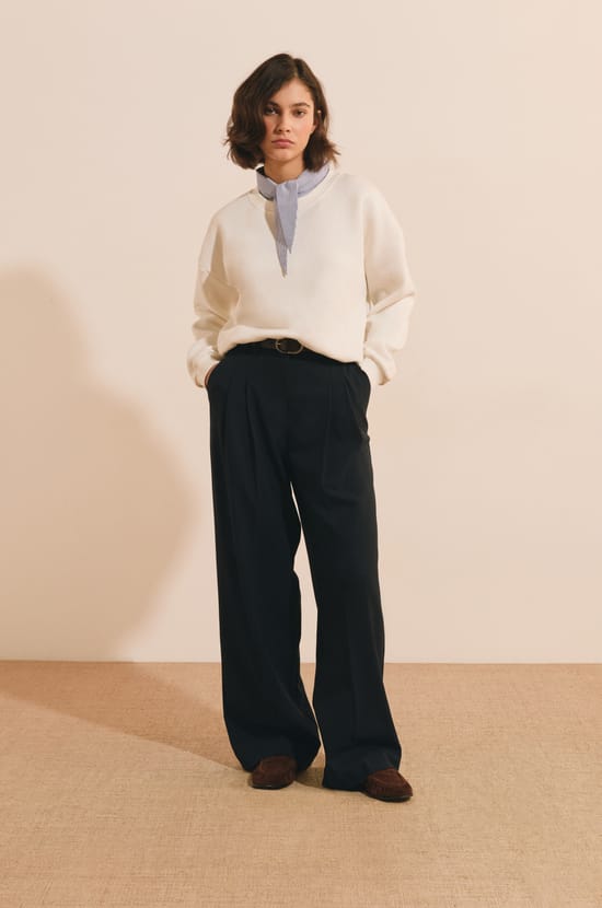 Pull avec lien &agrave; nouer avec coton;${refinementColor}