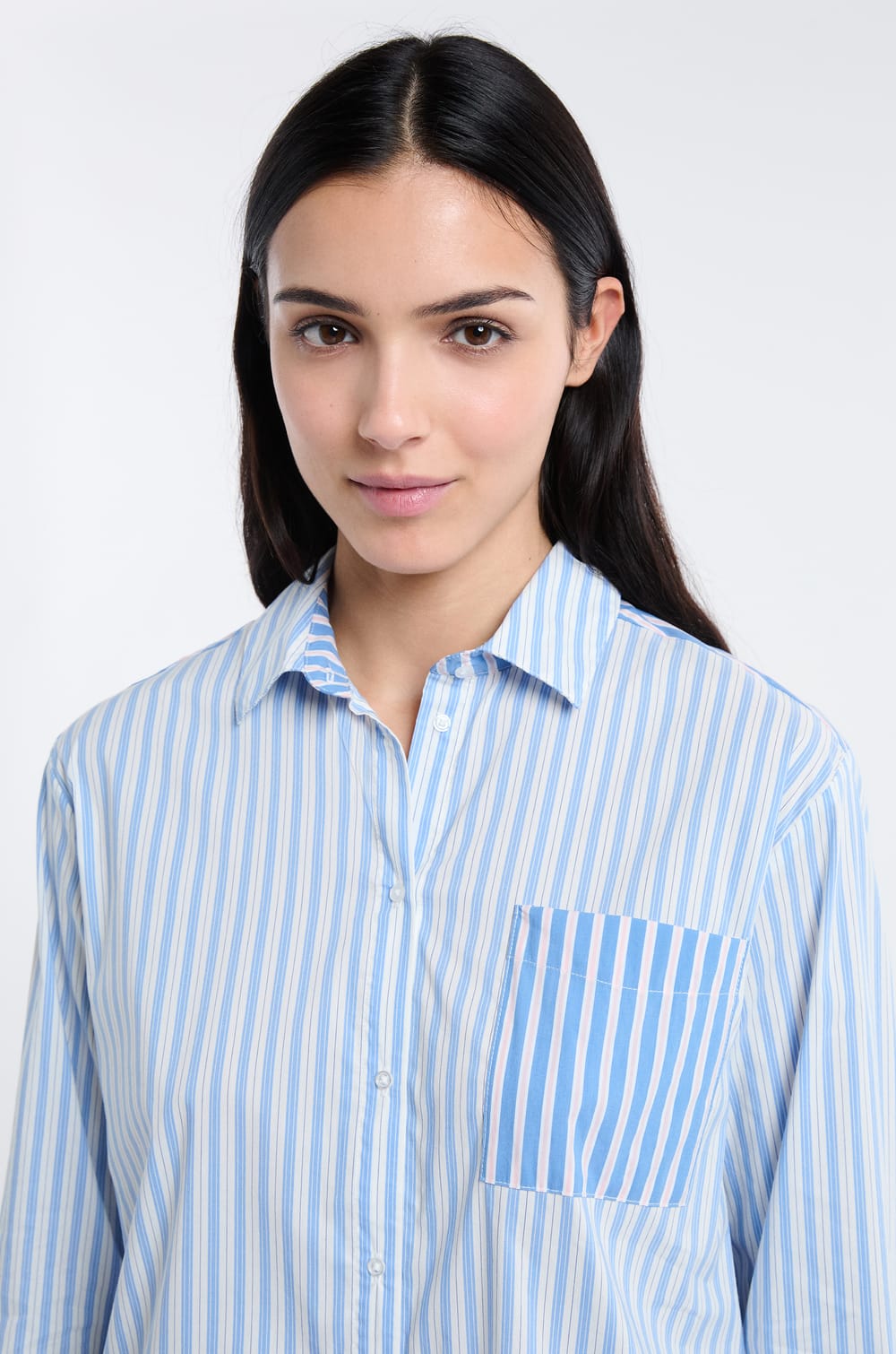 Striped Pyjama Shirt;${refinementColor}