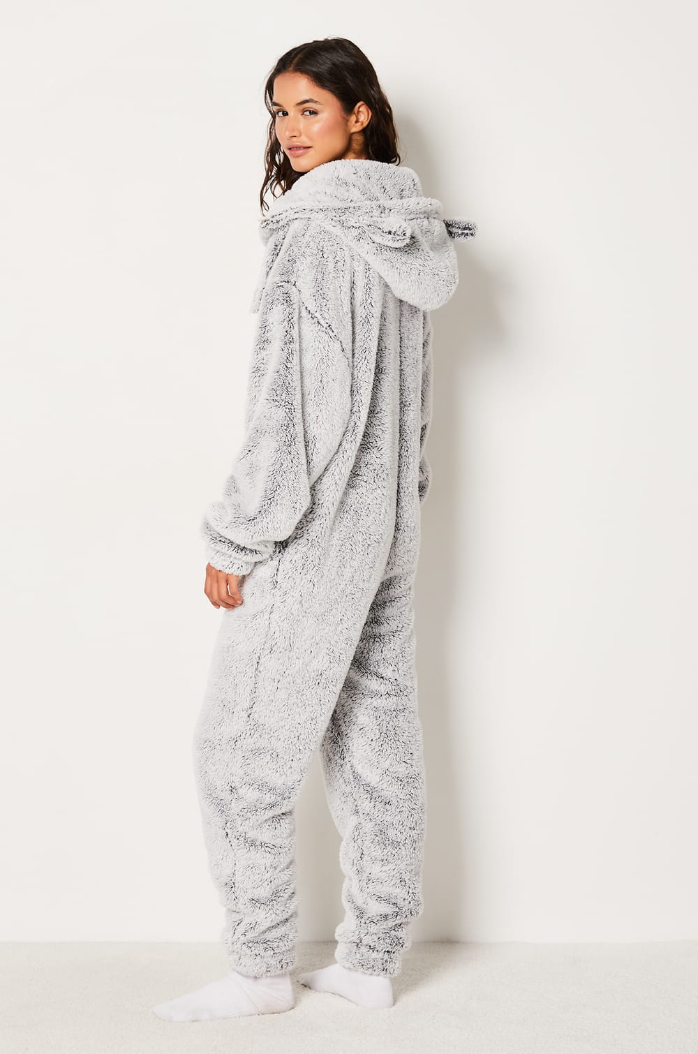 Combinaison polaire à capuche;${refinementColor}