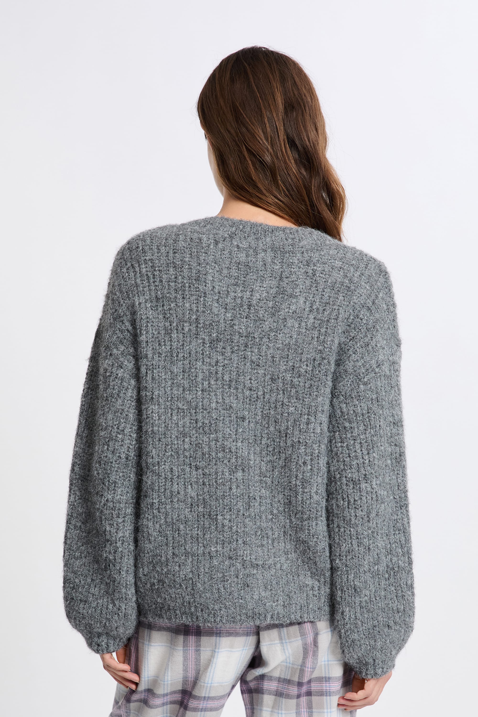 Cardigan with Bow - MANO - GRIS - ETAM