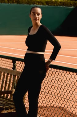 Maternity leggings in cotton blend;${refinementColor}