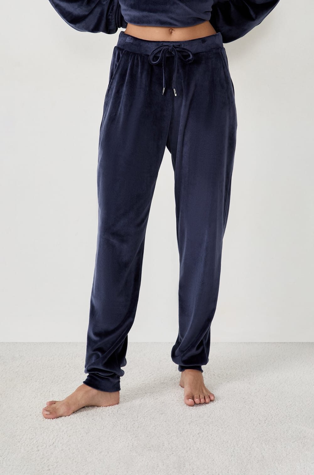 Pantalon de pyjama effet velours;${refinementColor}