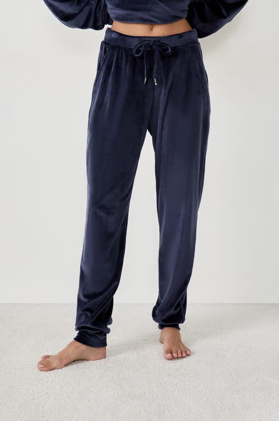 Pantalon de pyjama effet velours;${refinementColor}