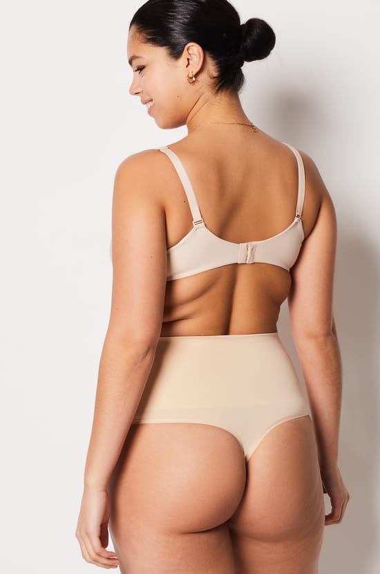 High-Waisted Shaping Thong - Medium Support;${refinementColor}