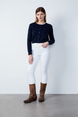 Short Buttoned Cardigan;${refinementColor}