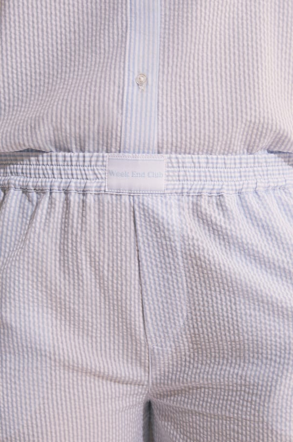 Pantalon de pyjama avec coton gaufré;${refinementColor}