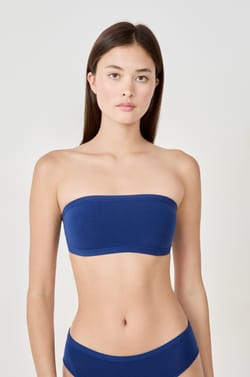Strapless wireless bra in stretchy organic cotton;${refinementColor}