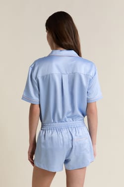 Short de pyjama satin&eacute; &agrave; pois;${refinementColor}