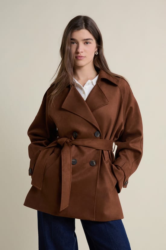 Trench mi-long ceintur&eacute;;${refinementColor}