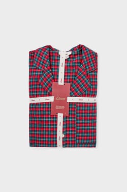 2-Piece Checkered Cotton Pajama Set;${refinementColor}