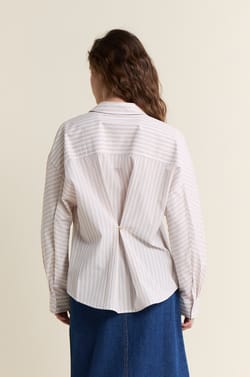 Chemise &agrave; rayures en coton;${refinementColor}