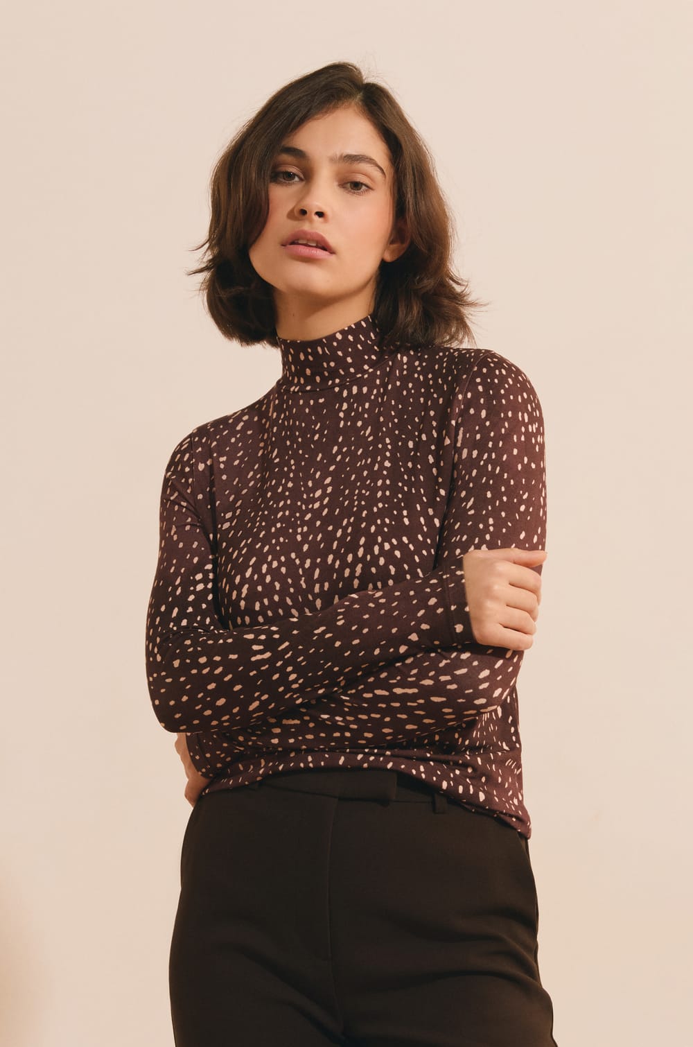 T-shirt manches longues &agrave; motifs;${refinementColor}