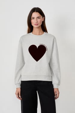 Heart print sweatshirt;${refinementColor}