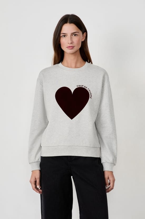 Sweat imprimé cœur;${refinementColor}