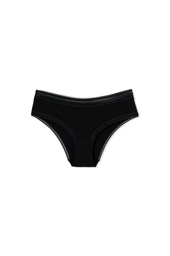 Shorty en microfibre d&eacute;tails dentelle;${refinementColor}