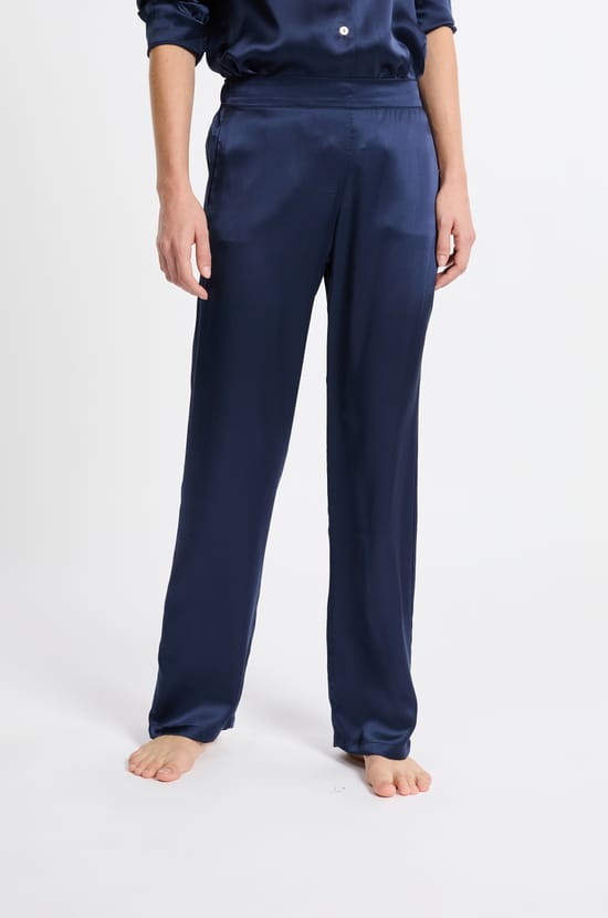 Pantalon de pyjama en soie;${refinementColor}