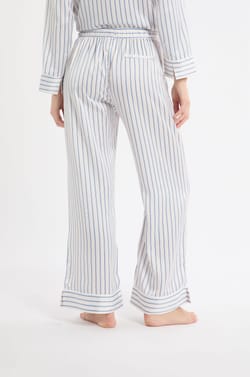 Pantalon de pyjama à rayures en satin;${refinementColor}