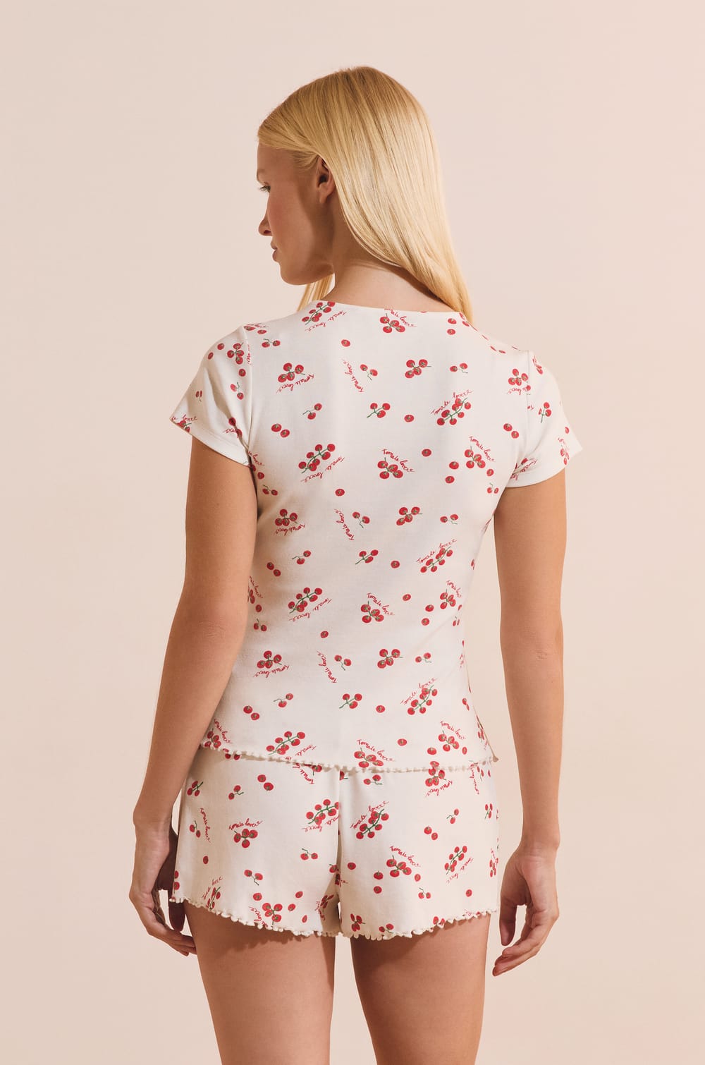 T-shirt de pyjama en coton &agrave; motifs tomates;${refinementColor}