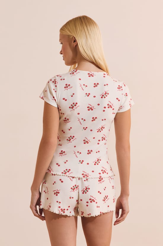 T-shirt de pyjama en coton &agrave; motifs tomates;${refinementColor}