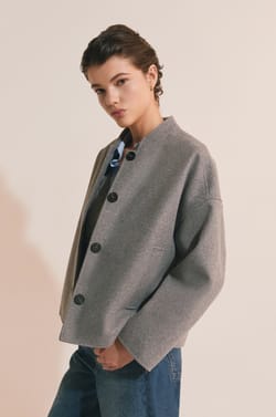 Manteau court boutonn&eacute;;${refinementColor}