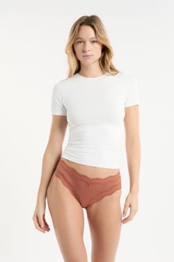 Tanga with Lace Trim in Microfibre;${refinementColor}