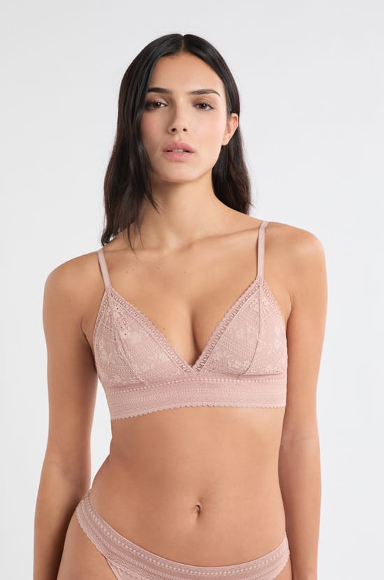 Bra N.8 tipo triangular encaje floral sin aros;${refinementColor}