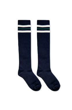 Chaussettes &agrave; d&eacute;tails rayures avec coton;${refinementColor}