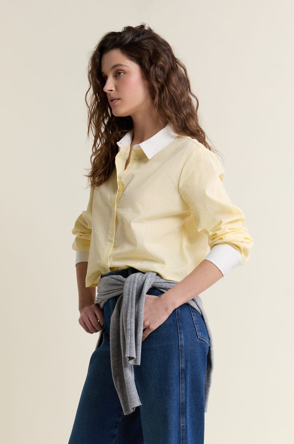 Chemise courte en coton;${refinementColor}