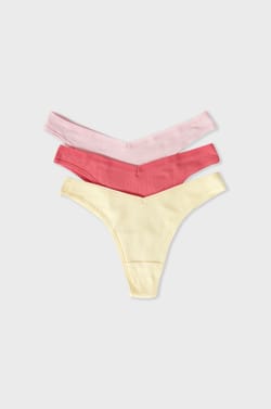 Lot de 3 tangas en coton;${refinementColor}