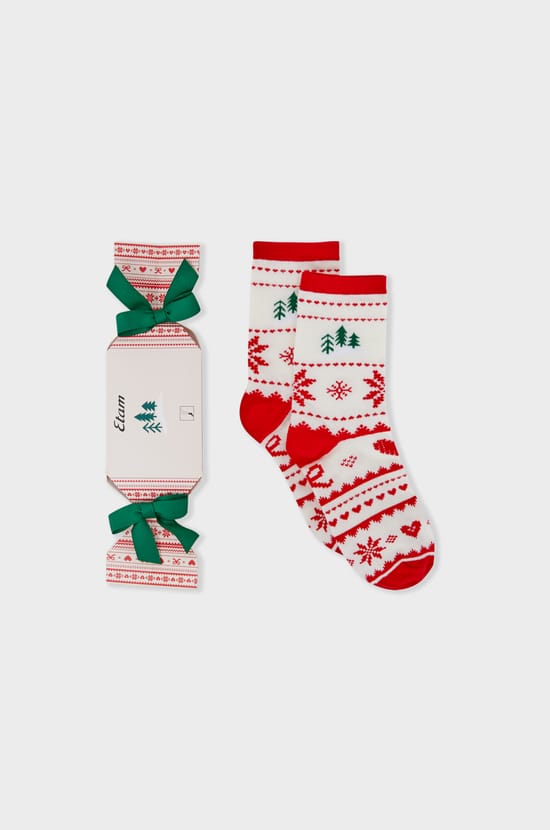 Chaussettes à motifs en maille fine;${refinementColor}