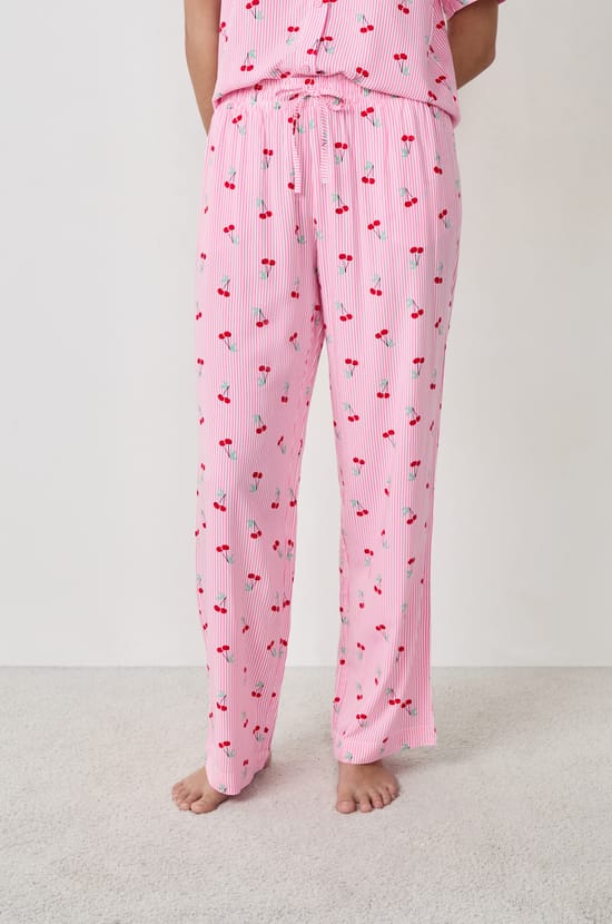 Printed Pyjama Trousers;${refinementColor}