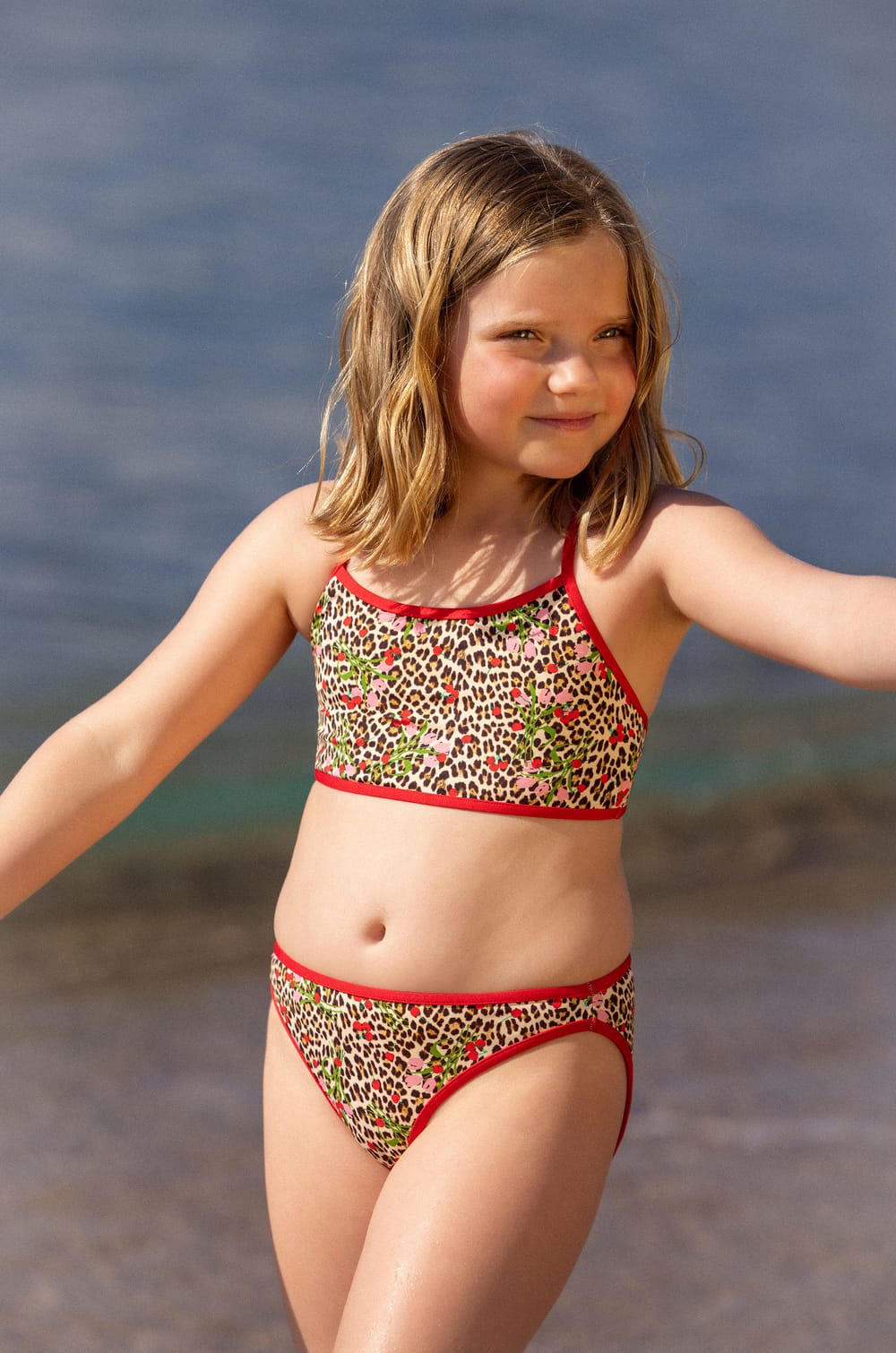 Maillot de bain 2 pi&egrave;ces &agrave; motifs vichy pour enfant;${refinementColor}