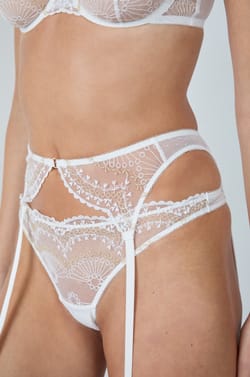 Iridescent Effect Embroidered Garter Belt;${refinementColor}