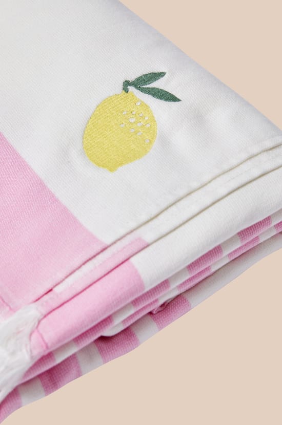 Fouta en coton &agrave; rayures;${refinementColor}