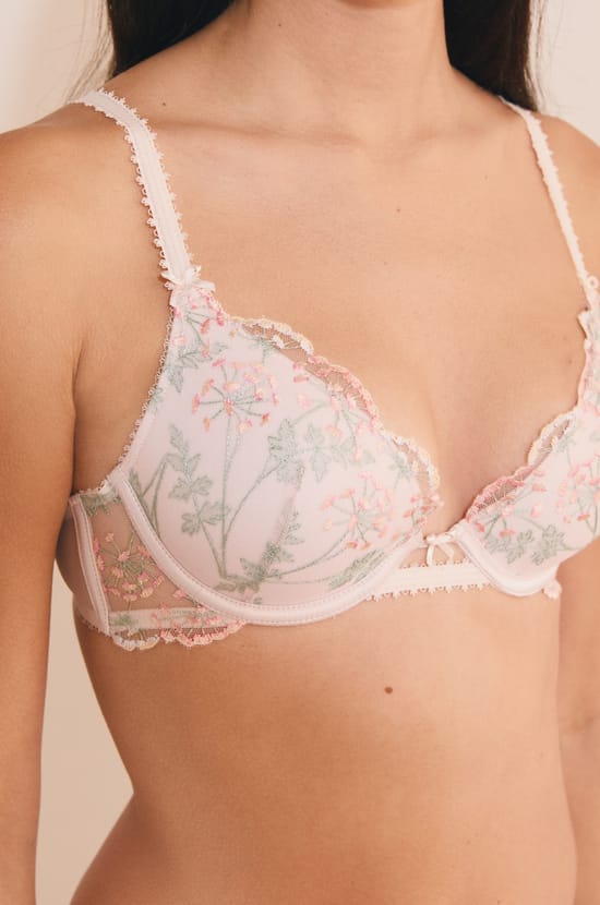 Soutien-gorge N.2 - Le push-up plongeant en broderie;${refinementColor}