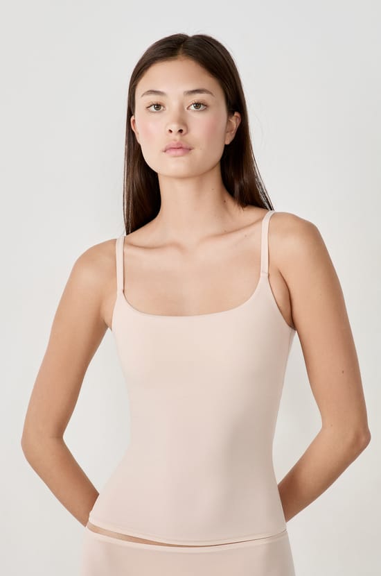 Microfibre top with built-in bralette;${refinementColor}