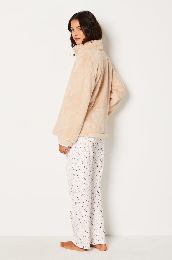 Ensemble 3 pièces de pyjamas veste polaire;${refinementColor}