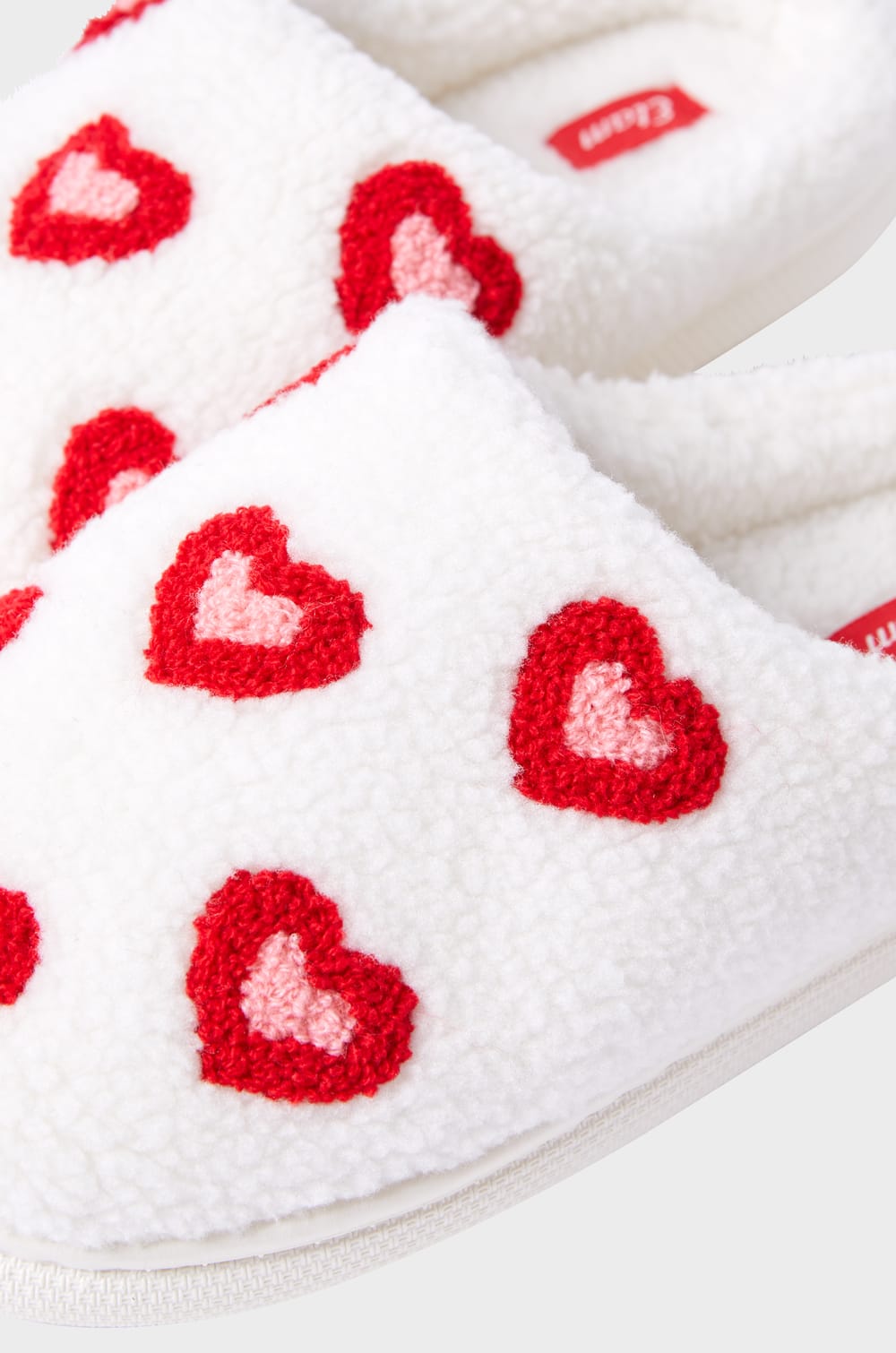 Heart Pattern Slippers in Faux Fur;${refinementColor}