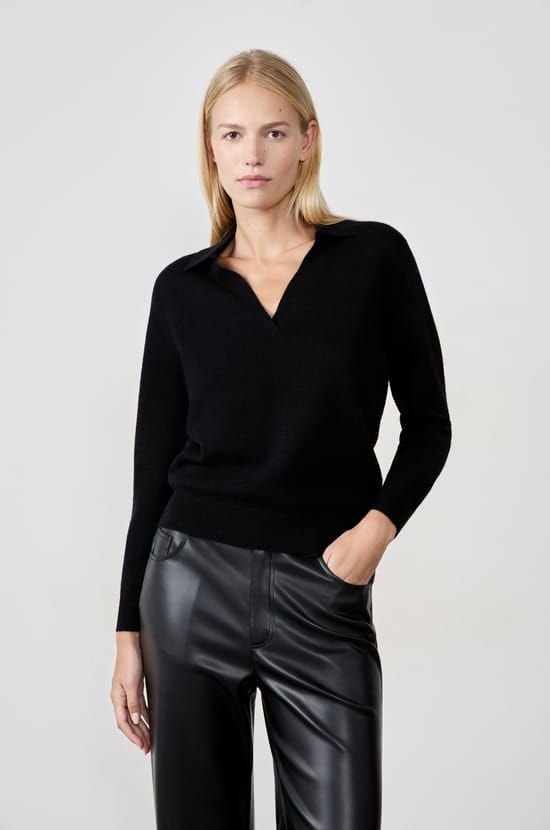 Pull col polo en cachemire;${refinementColor}
