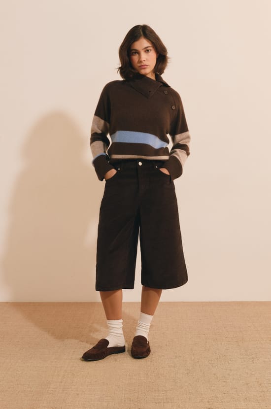 Jupe-culottes en velours c&ocirc;tel&eacute;;${refinementColor}