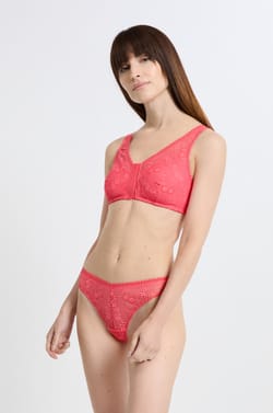 Post-mastectomy wireless bralette bra with front opening;${refinementColor}