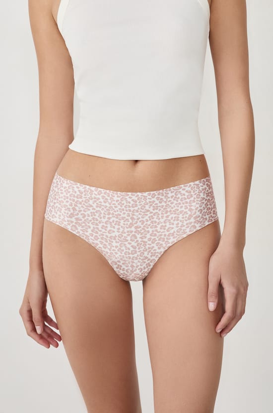 Hipster en microfibre sans coutures imprimé léopard;${refinementColor}