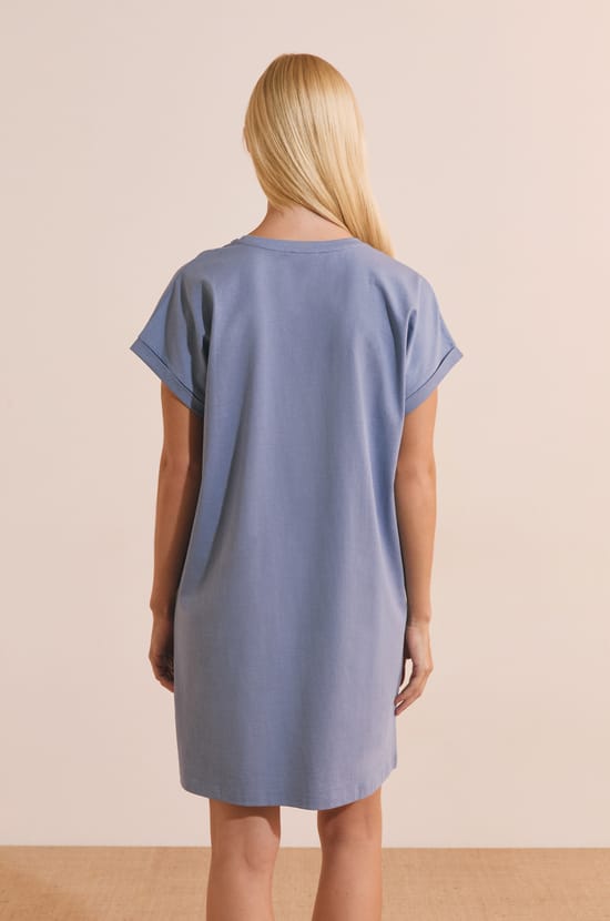 Chemise de nuit en coton avec motif;${refinementColor}