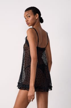 Short Transparent Voile Nightdress with Hearts;${refinementColor}